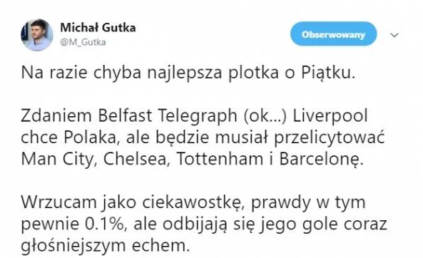 ABSURDALNA plotka transferowa na temat Piątka